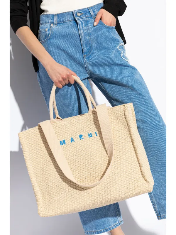 Marni Large Basket Tote Bag | Neutrals | FARFETCH