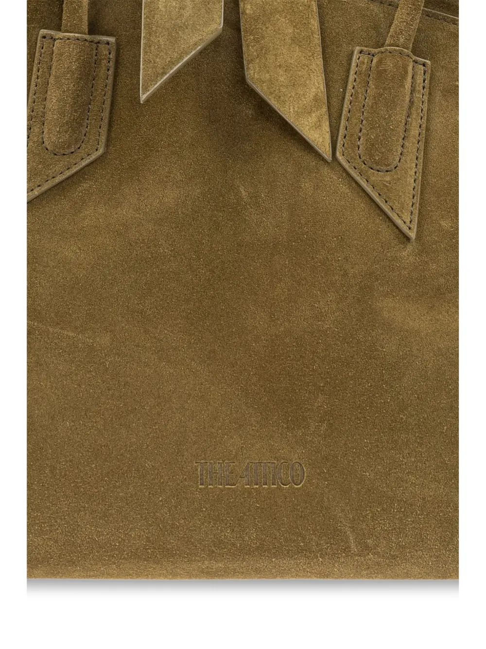 The Attico La Passeggiata Asymmetrical Suede Tote Bag in Green, view 5
