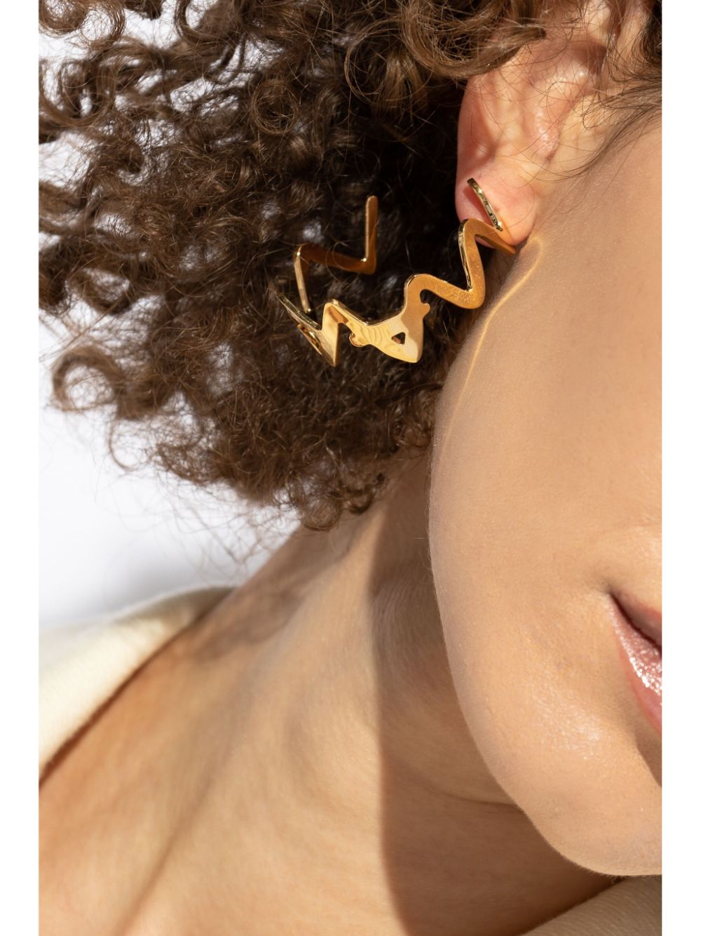 Marni logo hoop earring - Goud