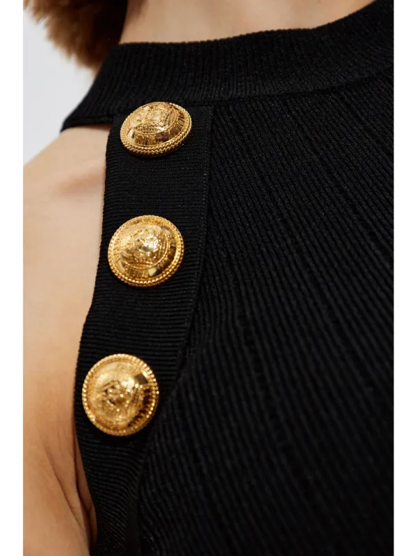 Balmain button-detail Top | Black | FARFETCH