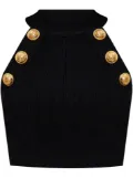 Balmain button-detail top - Black