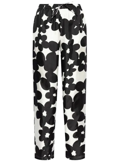 Pantalon en soie à imprimé Dillies - Marni - Modalova