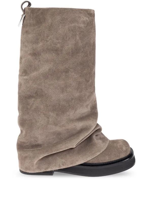 【関税込み】The Attico トープ Robin コンバットブーツ Robin canvas combat boots in beige - The Attico | Mytheresa