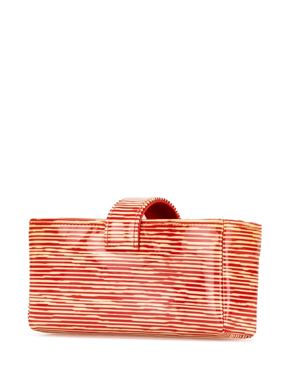 CHANEL Pre-Owned 2013-2014 CC Patent Striped Pouch phone case - Rood