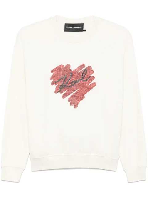 Karl Lagerfeld sudadera con logo de cristal