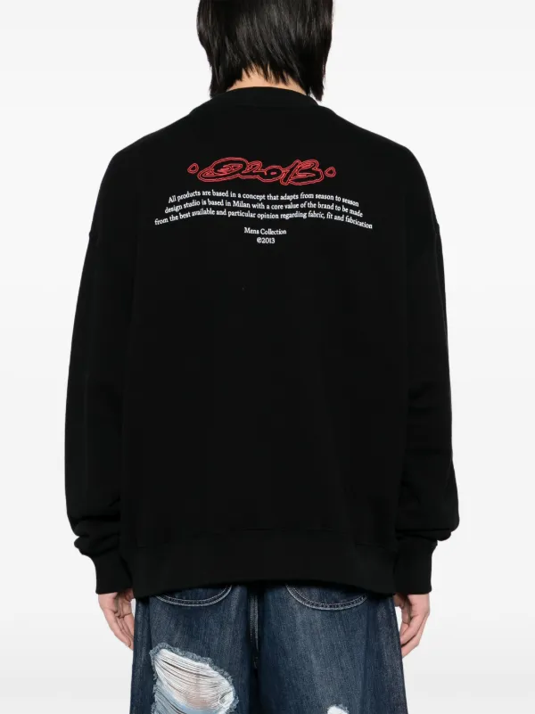 オフホワイト ロゴ ブラックウォッシュドスウェットシャツ Off-White ロゴ スウェットシャツ | ブラック | FARFETCH JP