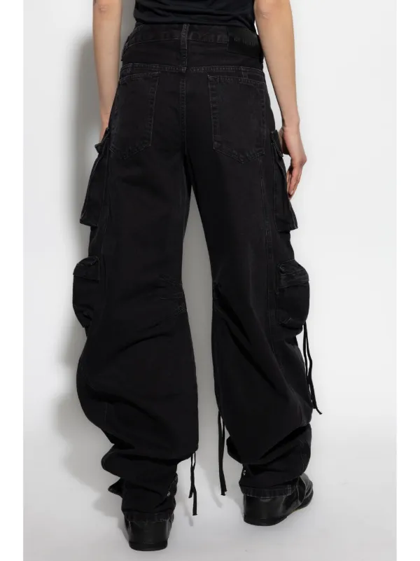 The Attico Fern Cargo Jeans | Black | FARFETCH