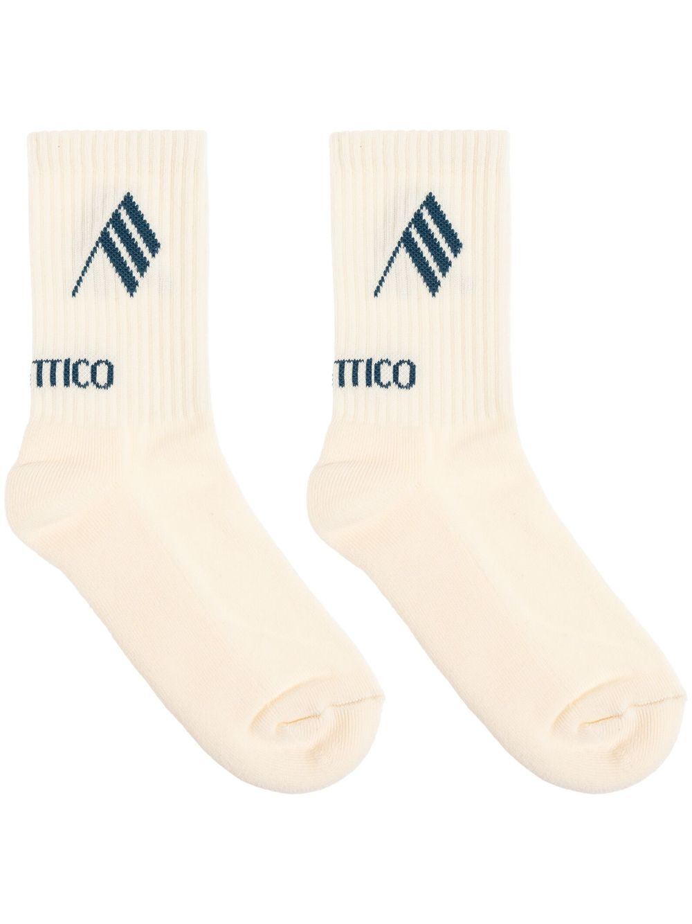 The Attico intarsia-logo socks - Neutrals