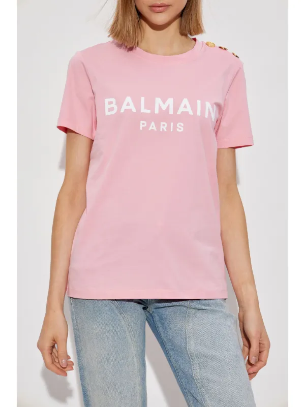Tシャツ・カットソー BALMAIN Women Tops EF1AB390KB07 0LB Pink Balmain Pre-Owned x Beyoncé Cotton T-shirt | Pink | FARFETCH
