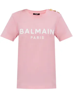 BALENCIAGA Tシャツ　BBロゴ ホワイト ピンク Balenciaga ロゴ Tシャツ | ピンク | FARFETCH JP