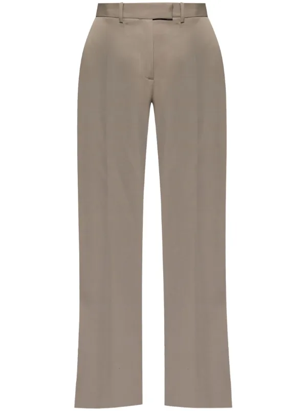 The Attico Virgin-wool Palazzo Pants in Neutrals