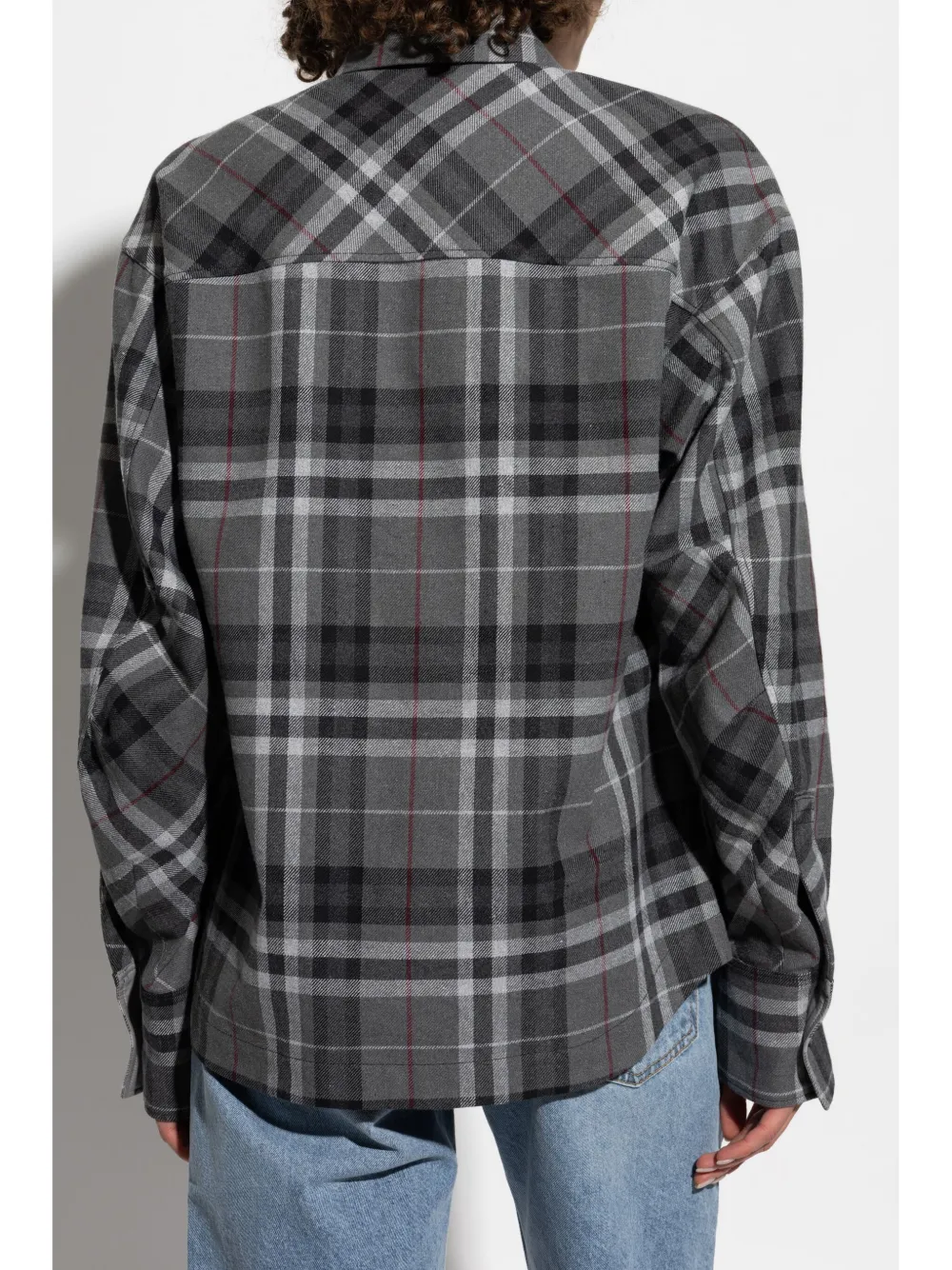 The Attico Geruit blouse Grijs