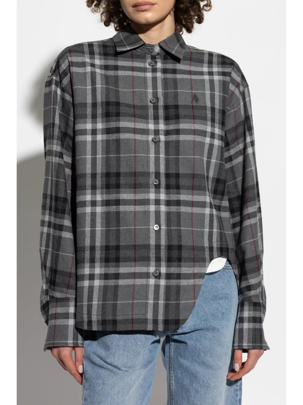 The Attico Geruit blouse Grijs