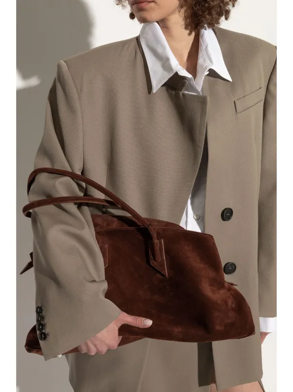 トートバッグ THE ATTICO FW25 LA PASSEGIATA MEDIUM (WAH00054LBT019AA 100) La Passeggiata Medium'' black top handle for Women | THE ATTICO®