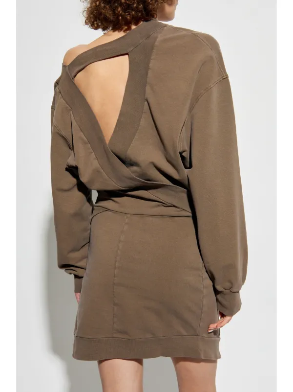 brown applique dress Mevan