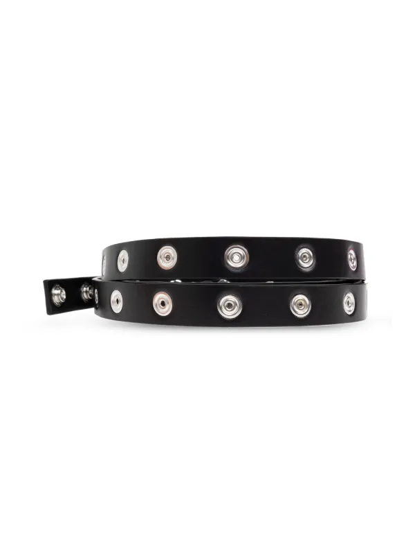 【The Attico】レザーベルト The Attico - Chain-embellished leather belt The Attico