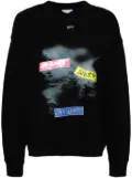 Off-White type sticker skate sweatshirt - Black