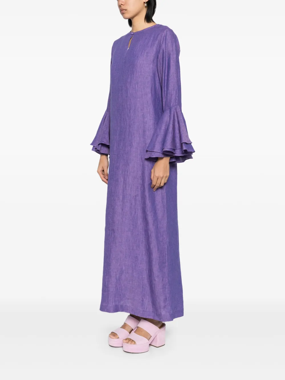 Bambah Ruffle Kaftan In Purple