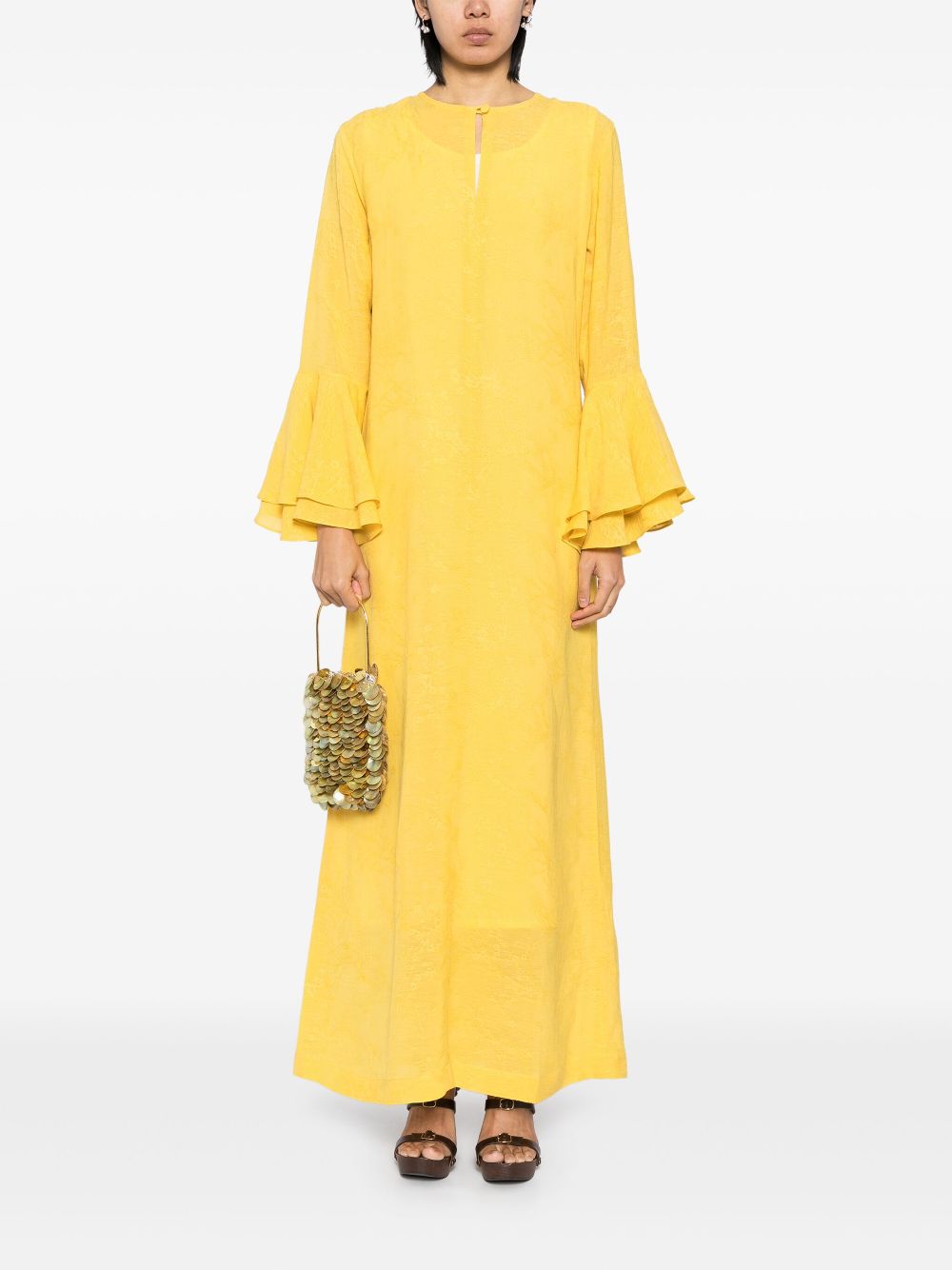 Bambah Aida ruffle kaftan - Yellow