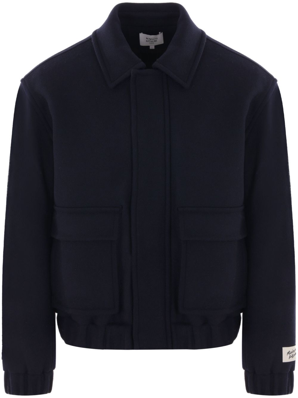 Maison Kitsuné wool bomber jacket - Blue