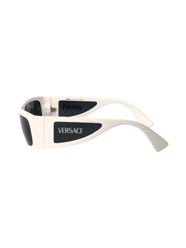 Versace Eyewear rectangle-frame Sunglasses | White | FARFETCH BN display picture 3
