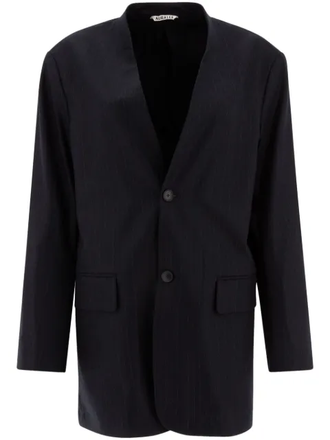 Auralee blazer con estampado de rayas diplomáticas