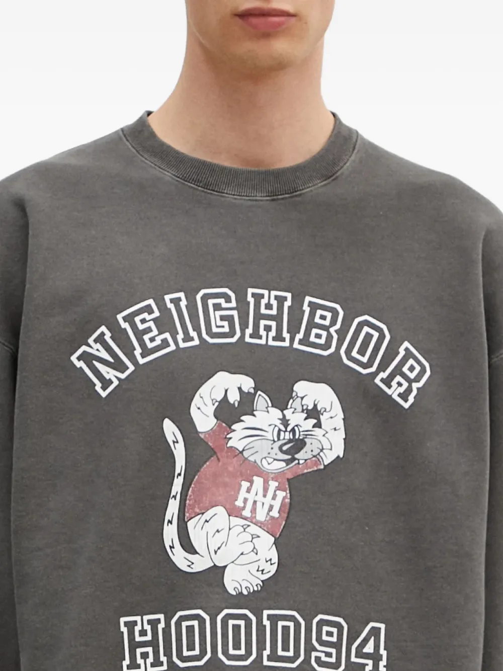 Neighborhood graphic-print crew-neck sweatshirt Grijs