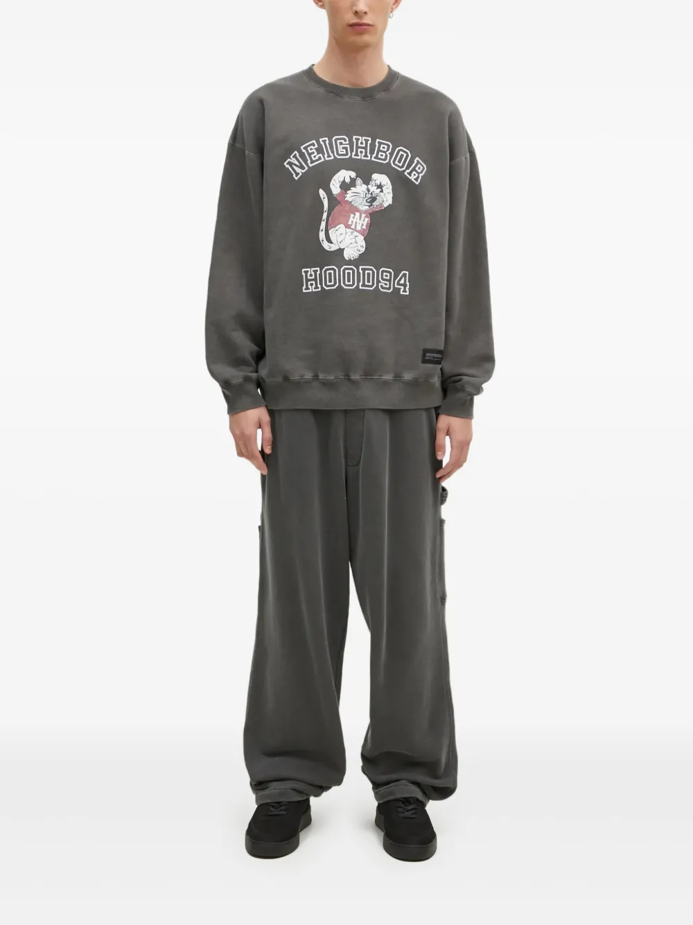 Neighborhood graphic-print crew-neck sweatshirt Grijs