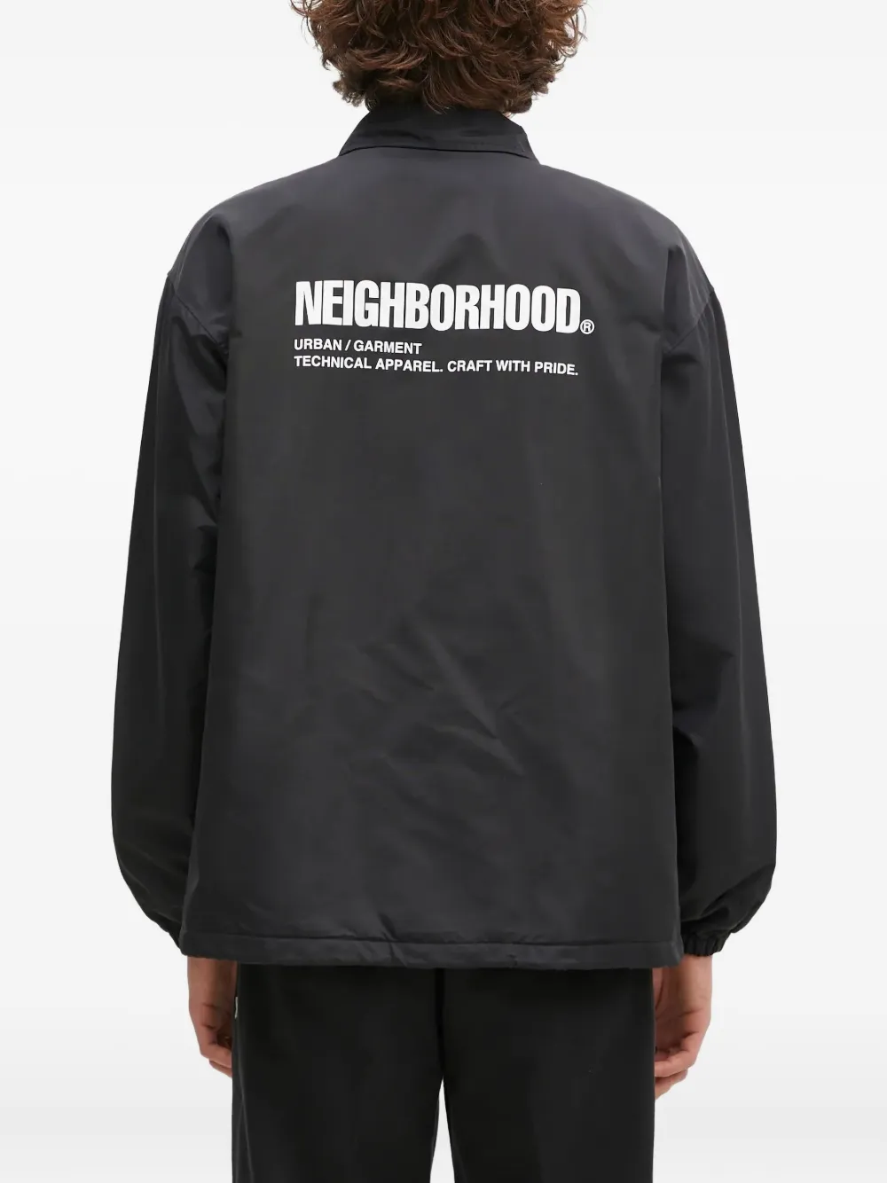 Neighborhood logo-patch coach jacket Zwart