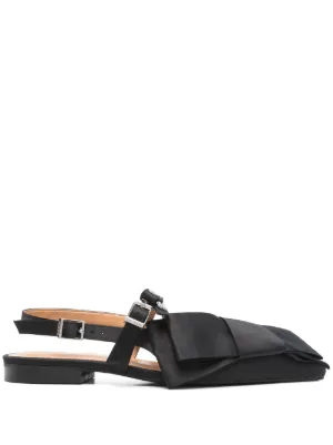 GANNI バックル デニムフラットシューズ | ブルー | FARFETCH JP
