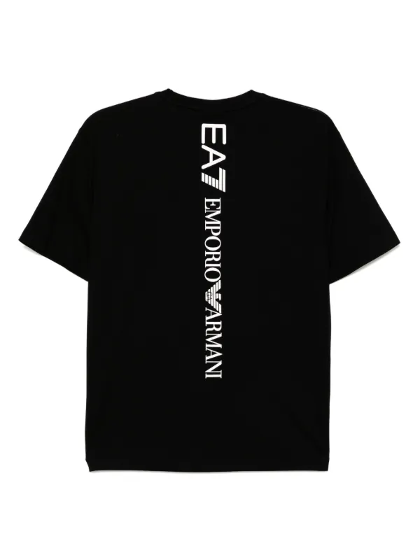 Ea7 Emporio Armani logo-print Cotton T-shirt | Black | FARFETCH ZA
