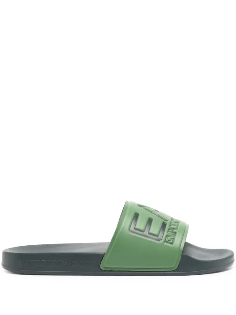 Ea7 Emporio Armani logo-embossed slides