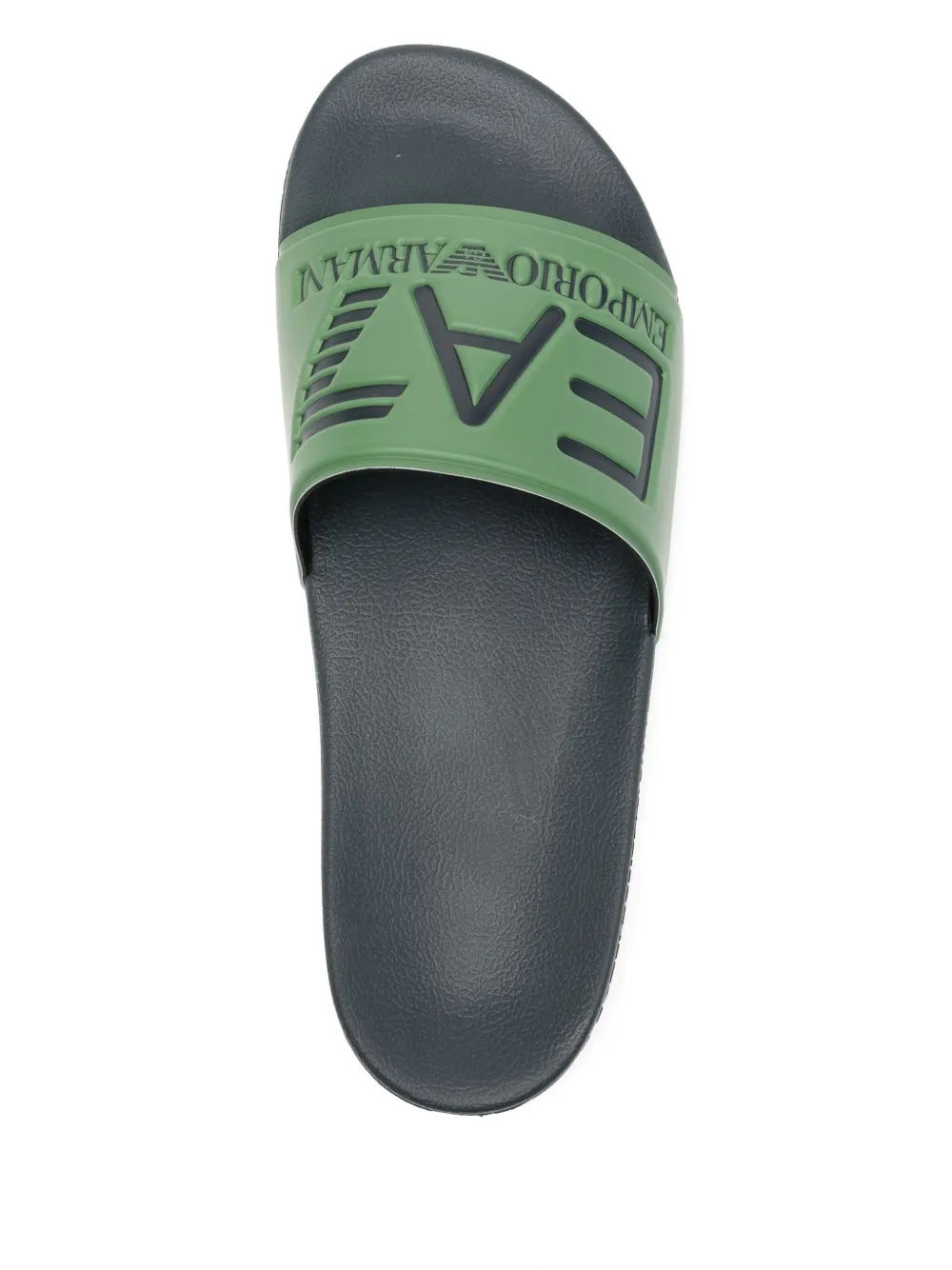 Ea7 Emporio Armani logo-embossed slides Green