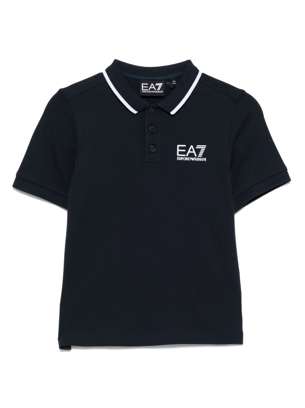 Ea7 Emporio Armani logo-print polo shirt - Blu