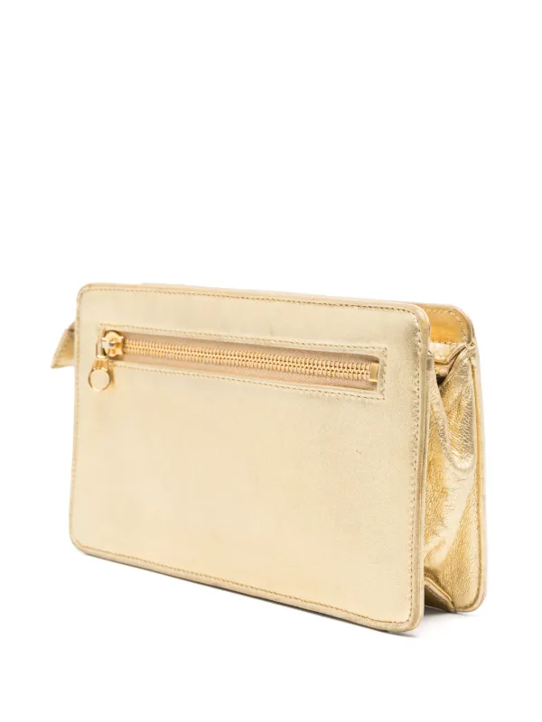 CHANEL ゴールド ケース Chanel Metallic Calfskin Crocodile Embossed Cocodile Small