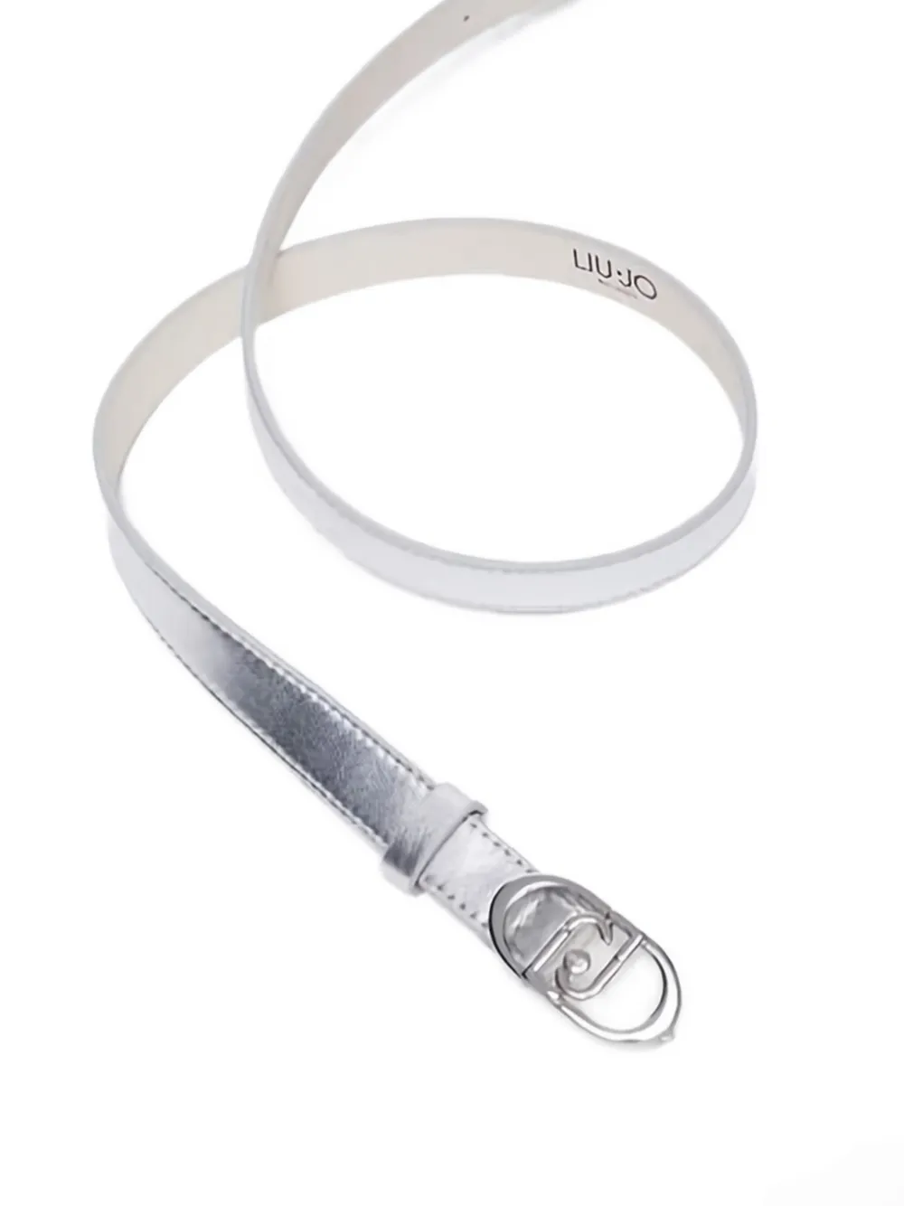 Liu •jo Logo Buckle Belt In Gray