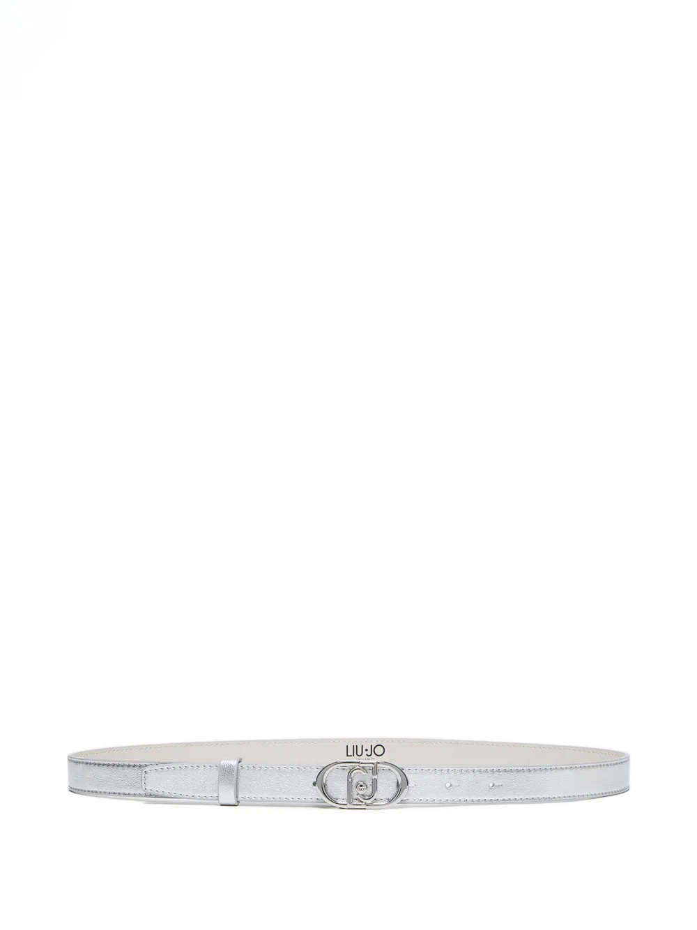 Liu •jo Logo Buckle Belt In Gray