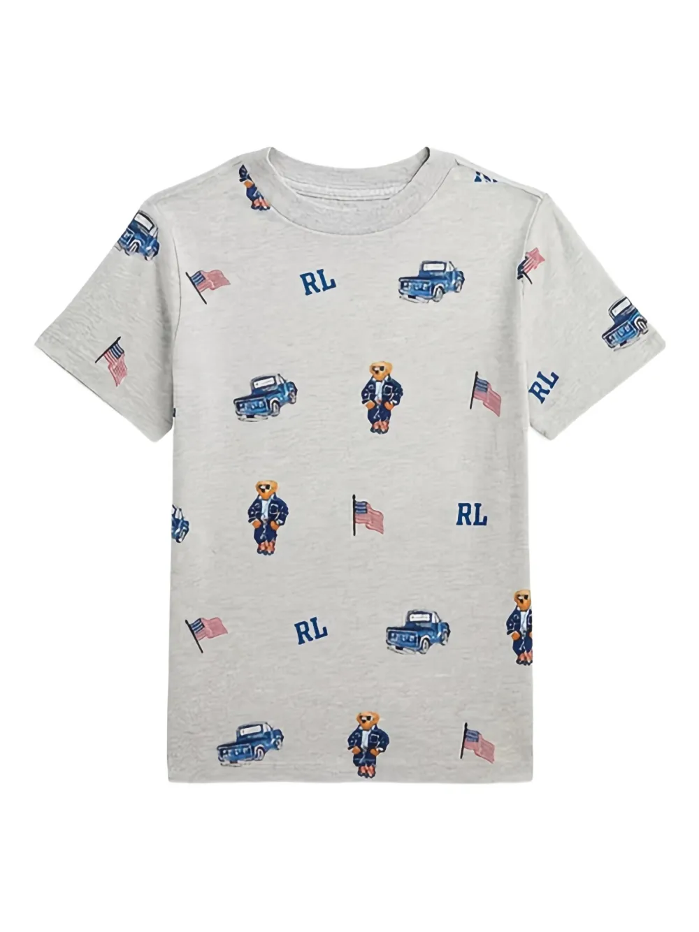 POLO RALPH LAUREN KIDS T-shirt met teddybeerprint Grijs