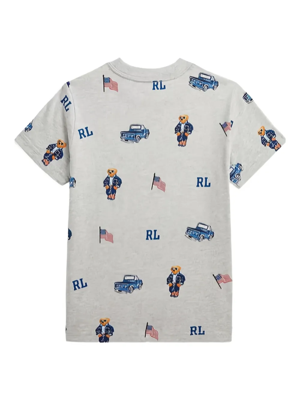 POLO RALPH LAUREN KIDS T-shirt met teddybeerprint Grijs