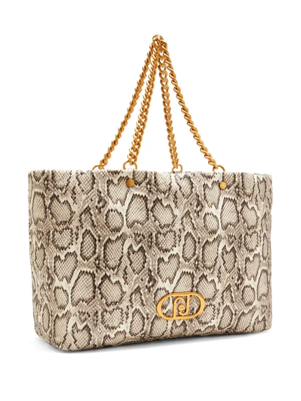 LIU JO Tote Bag Mit Schlangenleder-Optik Nude FARFETCH DE