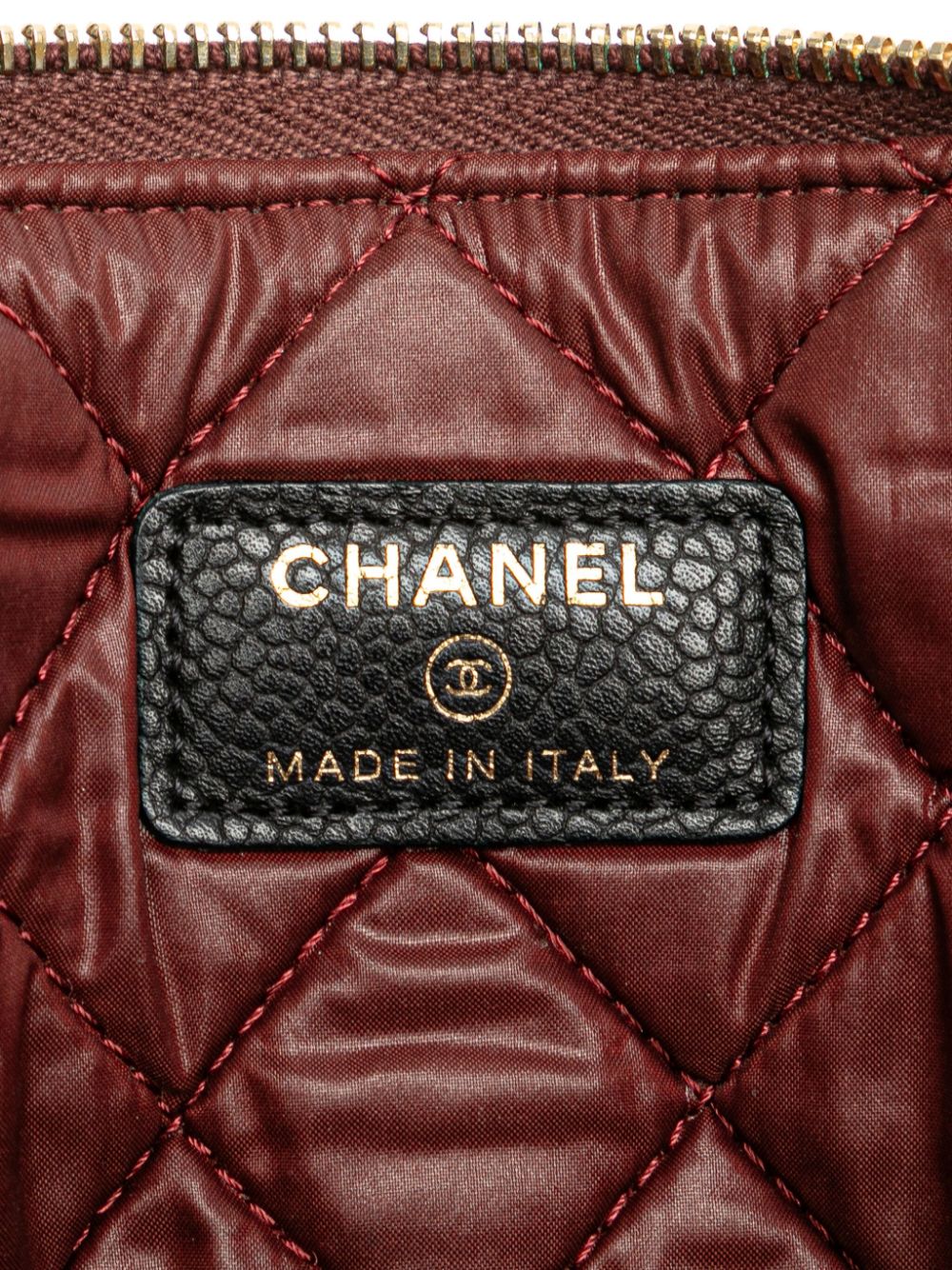 CHANEL 2015-2016 Medium Quilted Caviar O Case clutch bag Women