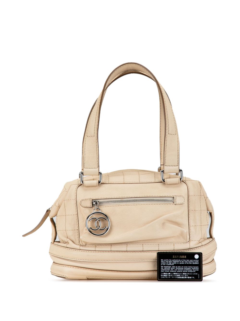 CHANEL Pre-Owned 2006-2008 Goatskin Square Stitch Essential Bowler handbag - Bruin