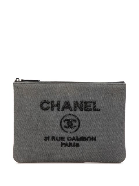 CHANEL Pre-Owned 2017-2018 Medium Canvas Deauville O Case clutch bag WOMEN