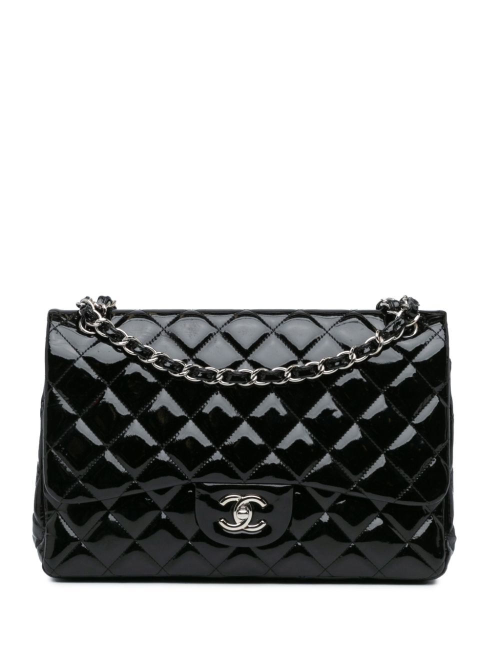 Cheap HOT SALE CHANEL 2010-2011 Jumbo Classic Patent Double Flap shoulder bag Women