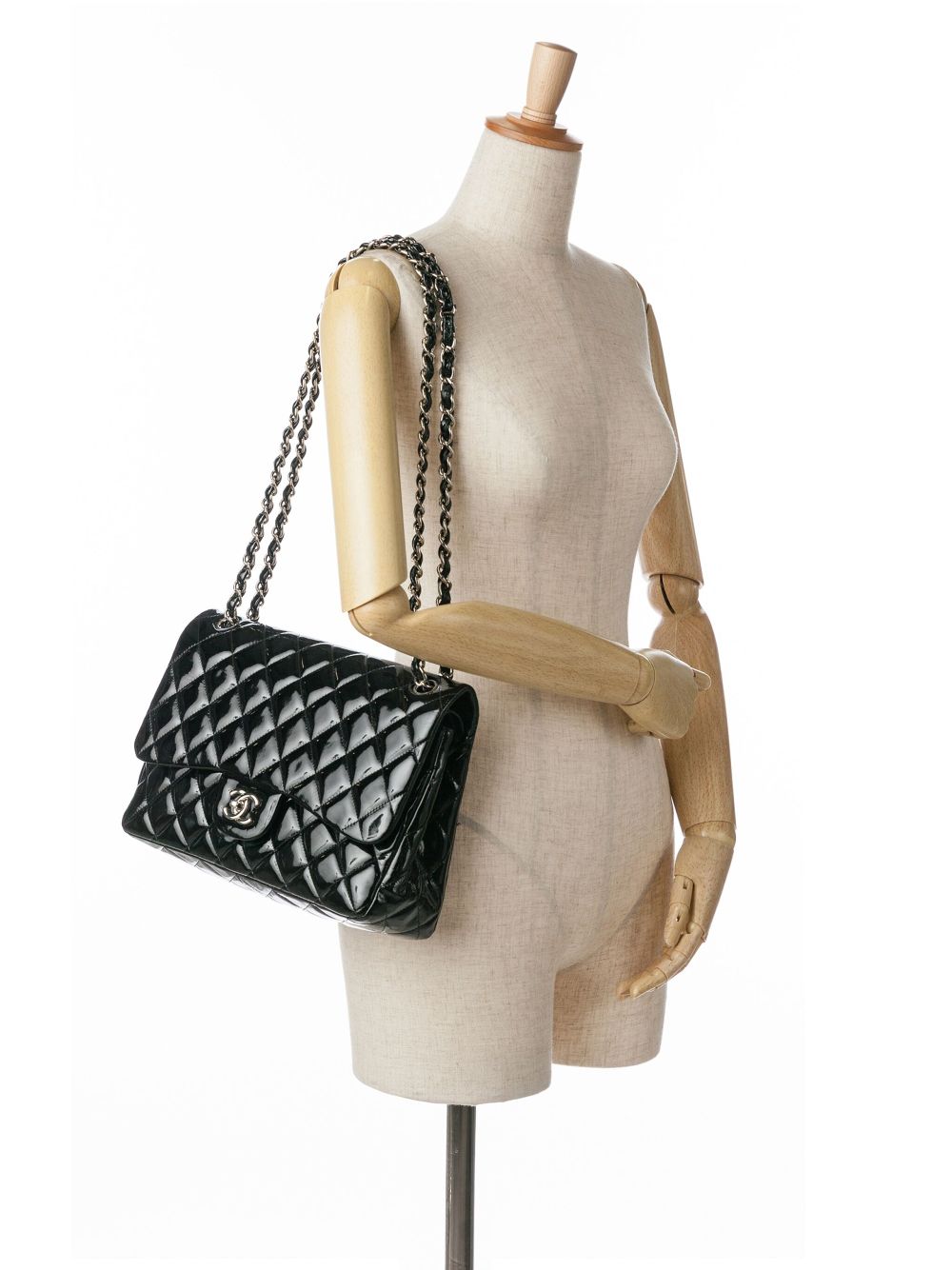 CHANEL 2010-2011 Jumbo Classic Patent Double Flap shoulder bag Women