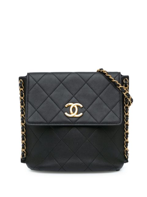 CHANEL 2021 Small Quilted Calfskin Chain Hobo Flap crossbody bag Women