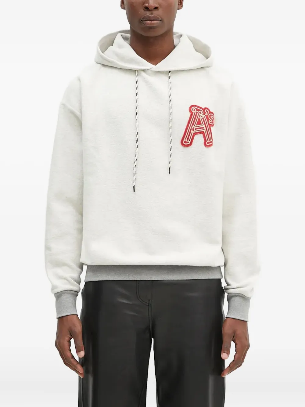 Aries appliqué-detail hoodie | White | Image 1