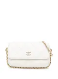 CHANEL Pre-Owned 2021-2024 Lambskin Chain Around Flap Phone Case crossbody bag - White