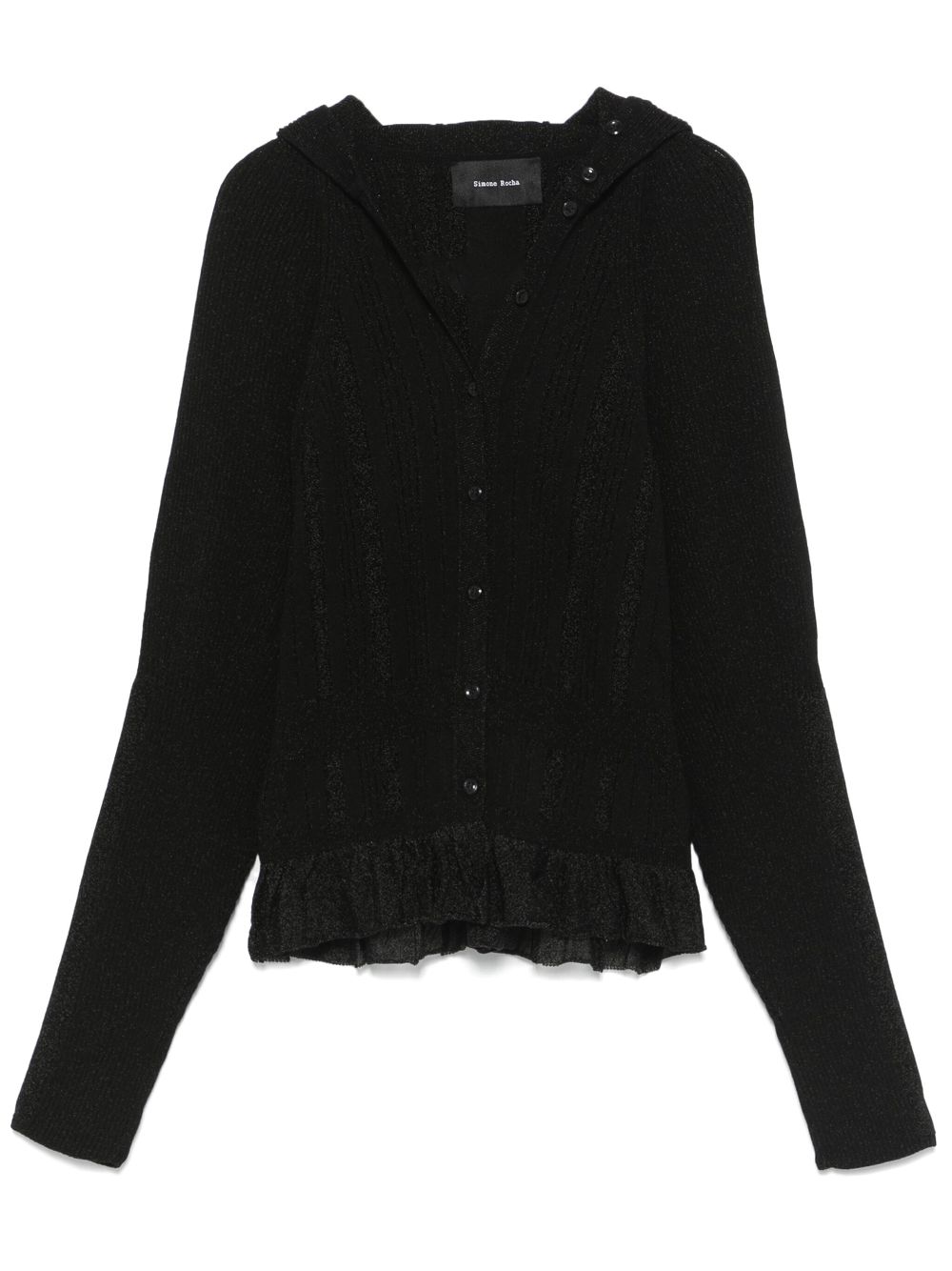 Simone Rocha plaited tinsel cardigan - Black