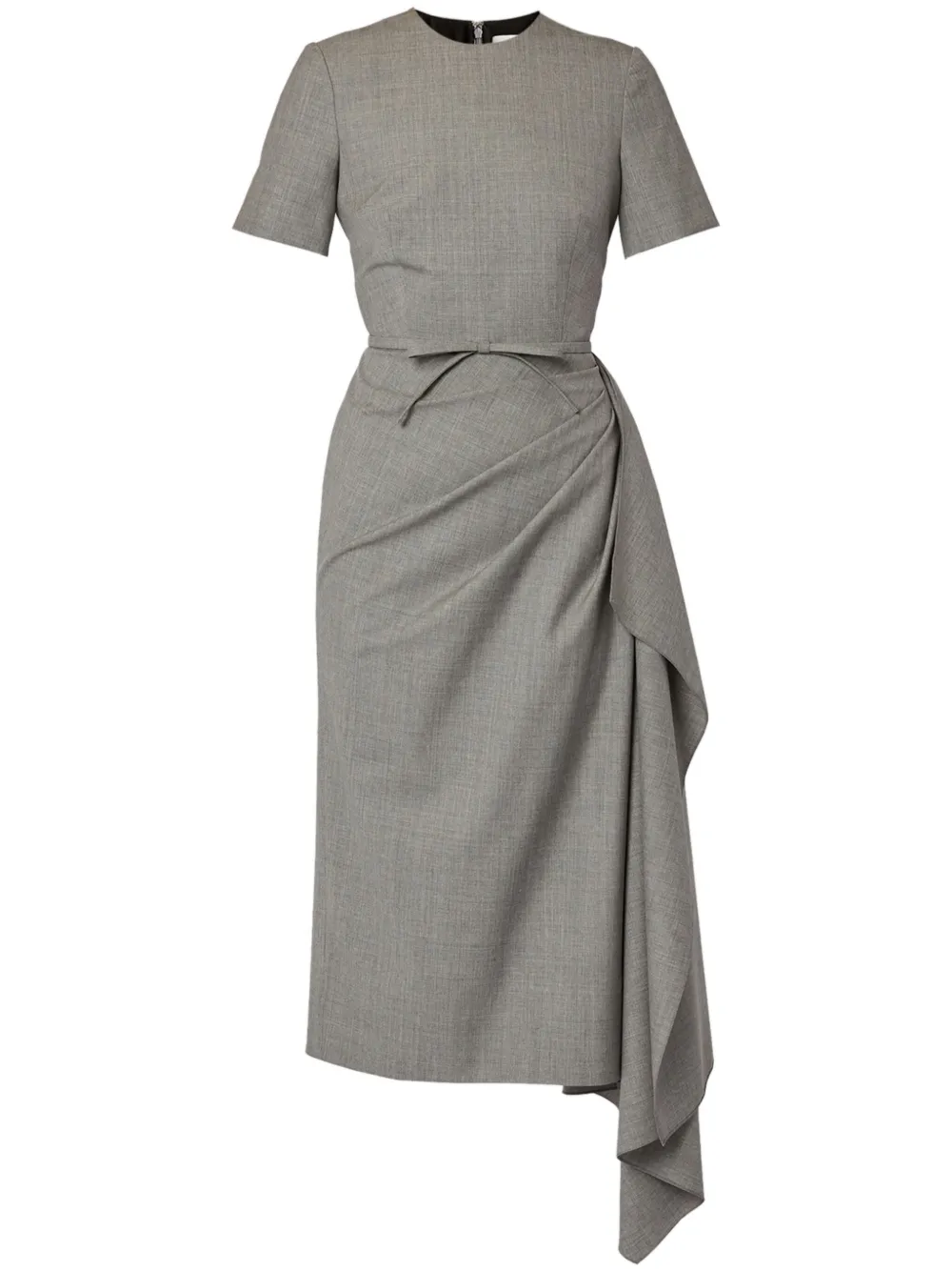 drape-detail midi dress
